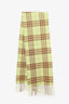 Burberry Green Cashmere Nova Check Fringe Scarf