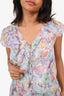 Pre-Loved Chanel™ Multicolour Silk Printed Ruffled Sleeveless Blouse Size 38
