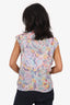Pre-Loved Chanel™ Multicolour Silk Printed Ruffled Sleeveless Blouse Size 38