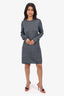 Pre-Loved Chanel™ 2011 Navy Cashmere Glitter Knitted Long Sleeve Dress Size 40