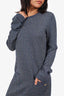 Pre-Loved Chanel™ 2011 Navy Cashmere Glitter Knitted Long Sleeve Dress Size 40