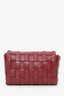 Miu Miu Burgundy Leather Woven Crossbody Bag