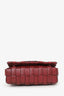 Miu Miu Burgundy Leather Woven Crossbody Bag