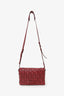 Miu Miu Burgundy Leather Woven Crossbody Bag