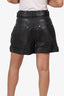 Balmain Black Leather Belted Shorts Size 38