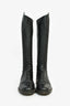 Gucci Black Monogram Leather Riding Boots Size 35.5