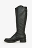 Gucci Black Monogram Leather Riding Boots Size 35.5
