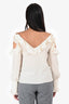 Stella McCartney Cream Silk Cold Shoulder Ruffle Blouse Size 38