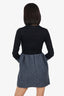 The Row Black/Grey Jacquard Knitted Dress Size 6