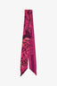 Christian Dior Magenta Floral Silk Twilly