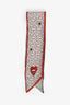 Christian Dior Red/Cream Silk Clover Twilly