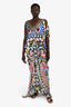 Camilla Multicoloured Silk Printed Cold Shoulder Gown