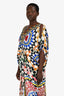 Camilla Multicoloured Silk Printed Cold Shoulder Gown