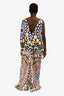 Camilla Multicoloured Silk Printed Cold Shoulder Gown