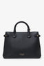 Burberry Black/Nova Print/Leather Top Handle Bag With Strap