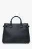 Burberry Black/Nova Print/Leather Top Handle Bag With Strap