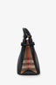 Burberry Black/Nova Print/Leather Top Handle Bag With Strap