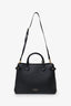 Burberry Black/Nova Print/Leather Top Handle Bag With Strap
