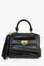 Salvatore Ferragamo Black Python/Crocodile/Ostrich Embossed Leather Sofia Top Handle Bag with Strap