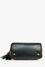 Salvatore Ferragamo Black Python/Crocodile/Ostrich Embossed Leather Sofia Top Handle Bag with Strap