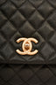 Pre-Loved Chanel™ 2018-19 Black Caviar Leather Medium Coco Handle Bag with Strap