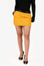Gucci Yellow/Black Tweed Horsebit Mini Skirt Size 40