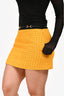 Gucci Yellow/Black Tweed Horsebit Mini Skirt Size 40