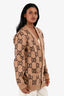Gucci Tan/Brown Monogram Reversible Cardigan Size XS