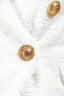 Balmain White Cotton Blend Tweed Double Breasted Blazer Size 38