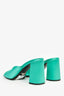 Prada Green Satin Triangle Heeled Mules Size 38