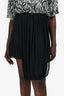 Christian Dior Black Silk Pleated Asymmetrical Skirt Size 8 US