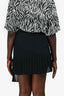 Christian Dior Black Silk Pleated Asymmetrical Skirt Size 8 US