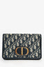 Christian Dior 2022 Blue Oblique Canvas 2 in 1 Montaigne Pouch with Chain Strap + Belt Bag