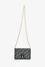 Christian Dior 2022 Blue Oblique Canvas 2 in 1 Montaigne Pouch with Chain Strap + Belt Bag