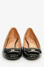 Salvatore Ferragamo Black/Gold Patent Leather Bow Block Heels Size 8