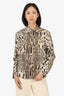 Sierdes Leopard Print Front Pocket Detail Jacket Size 36