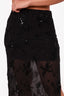 Camila Coelho Black Sheer Beaded Midi Skirt Size S