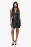Nanushka Black Faux Leather Sleeveless Button-Up Dress Size XS