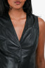 Nanushka Black Faux Leather Sleeveless Button-Up Dress Size XS