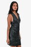Nanushka Black Faux Leather Sleeveless Button-Up Dress Size XS