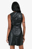 Nanushka Black Faux Leather Sleeveless Button-Up Dress Size XS