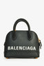 Balenciaga Black Leather Logo XXS Ville Leather Top Handle Bag with Strap