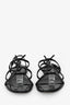 Saint Laurent Black Patent Cassandra YSL Flat Sandals Size 37.5