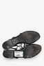 Saint Laurent Black Patent Cassandra YSL Flat Sandals Size 37.5