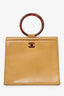 Pre-Loved Chanel™ Beige Leather Tortoiseshell Circle Handle Handbag