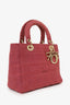Christian Dior 2020 Pink Cannage Canvas Medium Lady D-Lite With Strap