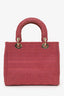 Christian Dior 2020 Pink Cannage Canvas Medium Lady D-Lite With Strap