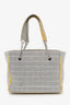 Pre-Loved Chanel™ 2005-06 Yellow/Grey CC Camellia No. 5 Choco Bar Canvas Tote