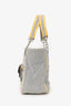 Pre-Loved Chanel™ 2005-06 Yellow/Grey CC Camellia No. 5 Choco Bar Canvas Tote