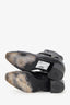 Pre-Loved Chanel™ Black Patent Cap-Toe CC Moto Boots Size 38.5